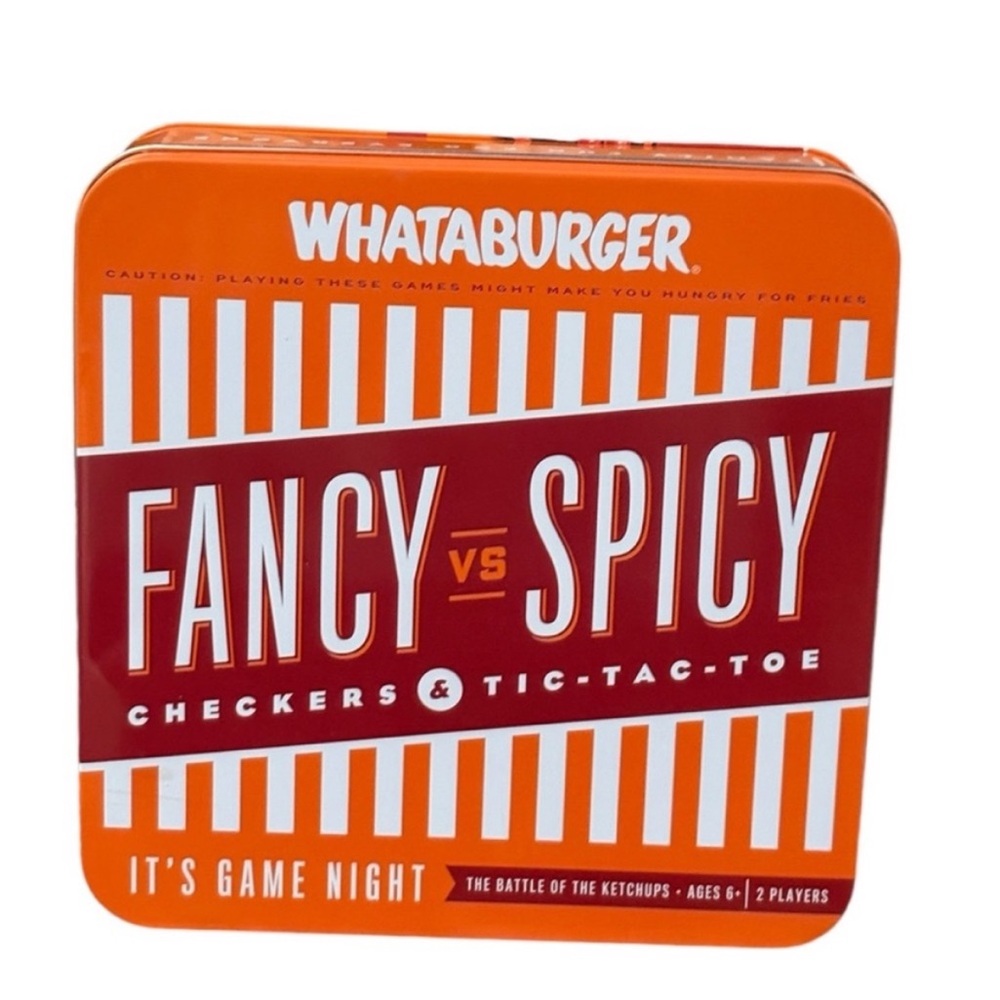 Whataburger HamburgerRestaurant Fancy vs Spicy Checkers Tic-Tac-Toe Game Set